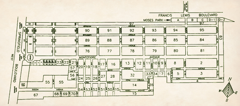 Grounds Map of Montefiore Springfield Cemetery